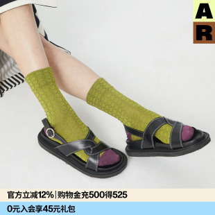 绿色百搭无骨袜凉鞋 AR亮光丝短筒袜2026春薄款 袜 任选3件95折