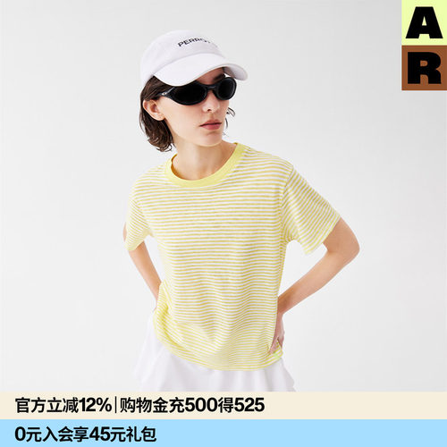 AR【线条交响乐】半透短袖T恤春季透气上衣薄女r线AlmondRocks