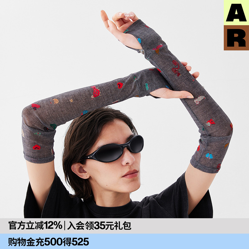 AR苗锦网纱袖套民族风时尚显瘦防护套袖女春秋透气a线AlmondRocks