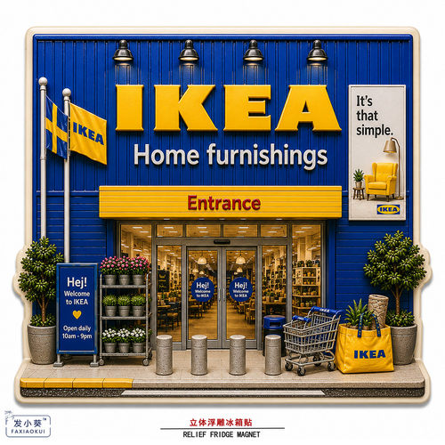 【宜家家居IKEA】树脂浮雕冰箱贴