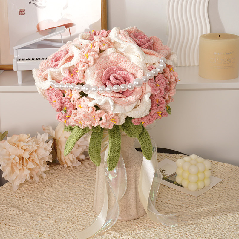 手工毛线编织新娘手捧花超大泰姬玫瑰花束材料包送闺蜜结婚礼物仙,服饰配件/皮带/帽子/围巾,毛线,淘宝优惠券,粉丝福利购,淘宝优惠卷