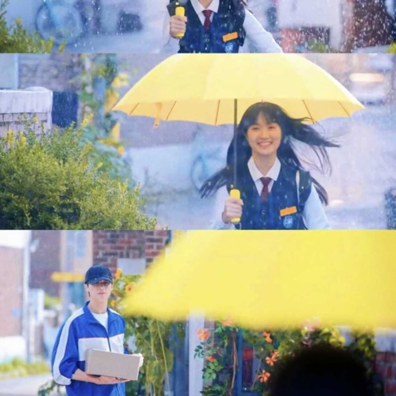背着善宰跑雨伞和好雨伞经常请吃饭的漂亮姐姐同款ins长柄雨伞