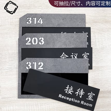 公司部门科室牌可抽拉更换办公室指示牌门牌定制门号牌数字牌总经理室会议室亚克力部门牌墙上贴牌工业风餐厅