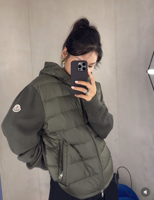 2025新款90白鸭绒针织拼接羽绒服