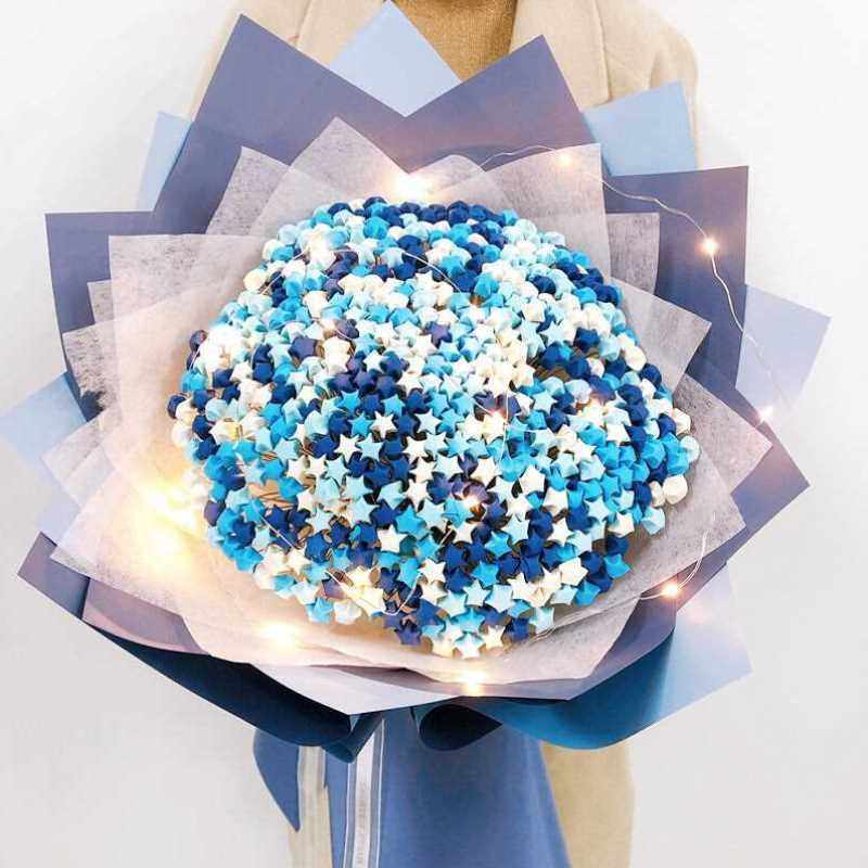 小红书星星花束材料包折星星折纸手工捧l花花束自制diy送男友闺蜜