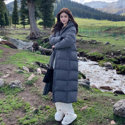 白鹅绒超长款东北一件过冬加厚保暖到脚踝冬季情侣羽绒服男女外套