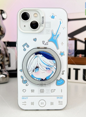 凌彩创艺游戏原神芙宁娜带支架手机壳适用苹果16promax华为vivoiqooneo10小米15pro一加13T红米70至尊IMD彩银