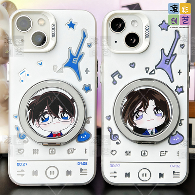 凌彩创艺名侦探柯南小兰支架手机壳适用于苹果17promax华为vivoiqooneo10小米17一加ace5红米k80至尊IMD彩银