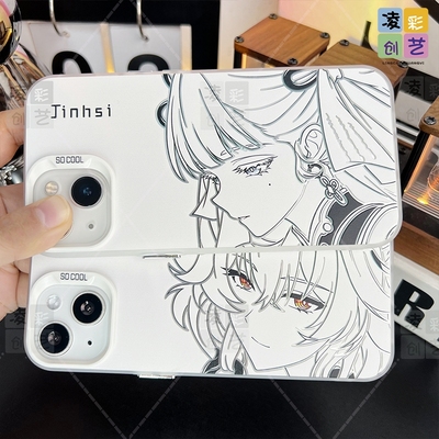 凌彩创艺鸣潮线稿长离今汐手机壳适用苹果17promax华为vivoiqooneo10小米17一加13T红米k80至尊IMD彩银壳