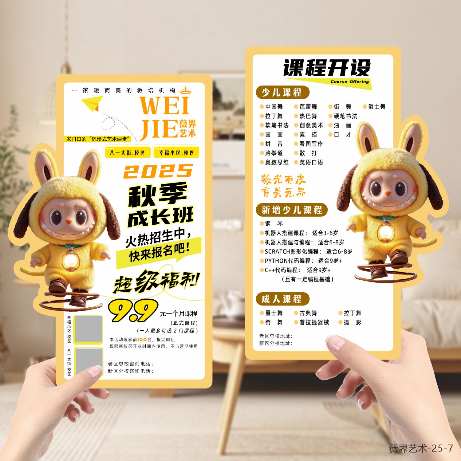 舞蹈美术拉布布异形宣传单印制