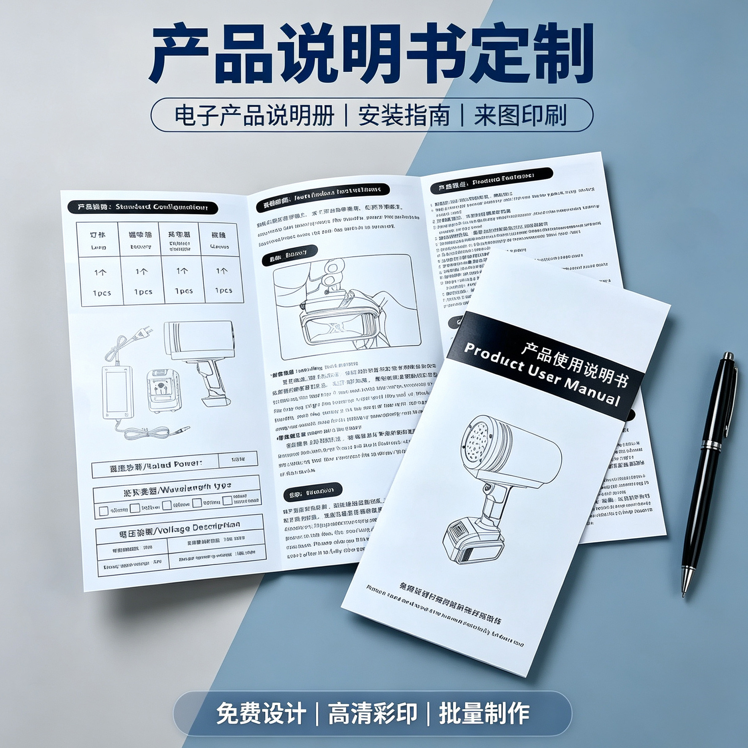 产品说明书宣传单折页印刷定制图片
