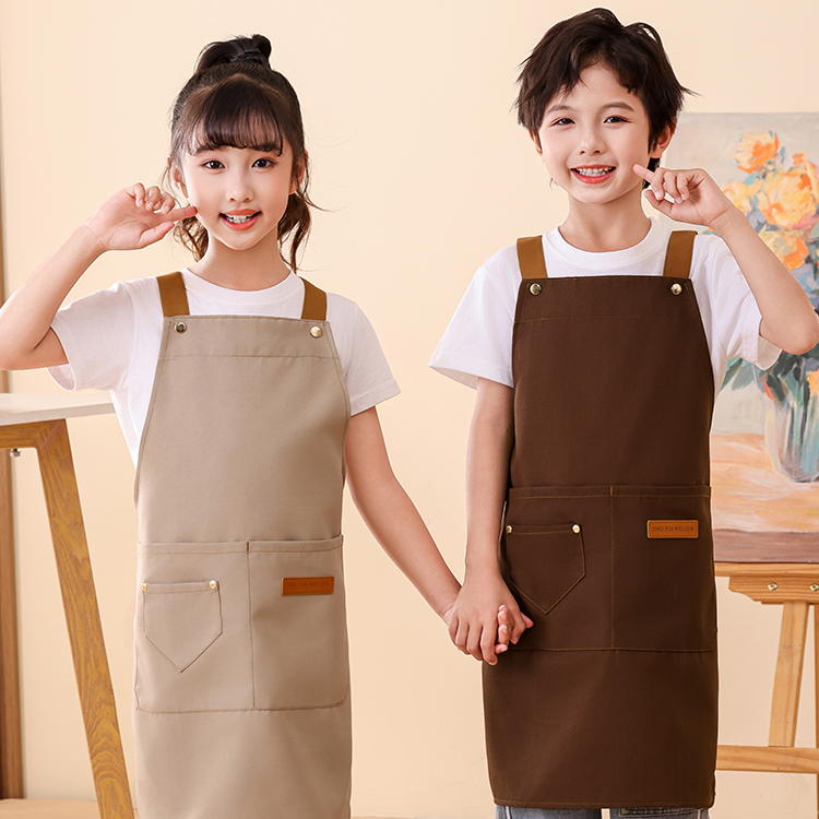 围裙儿童防水定制logo男孩女孩画画小孩diy帆布 小学生班服幼儿园
