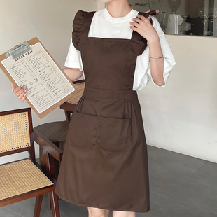 美甲店美容师围裙定制logo印字日式 网红漂亮洋气 工作服女2025新款