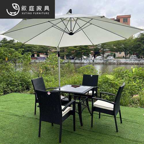 叙庭简约户外别墅庭院休闲椅子茶桌组合家具室外花园露台藤编藤椅