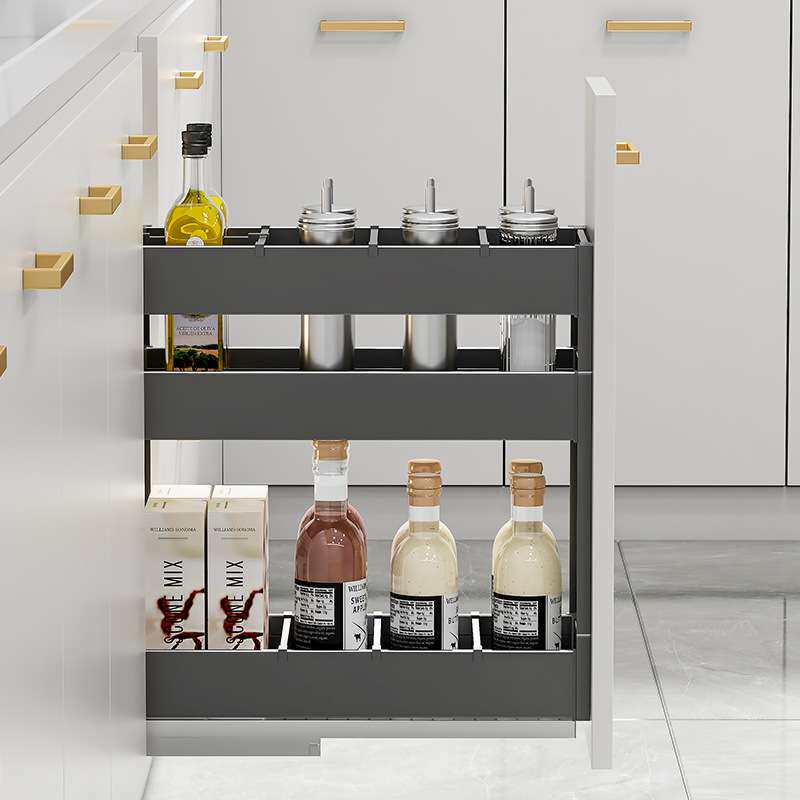 调味调料拉篮厨房橱柜窄柜抽屉式极窄小尺寸柜内抽拉式置物架新品