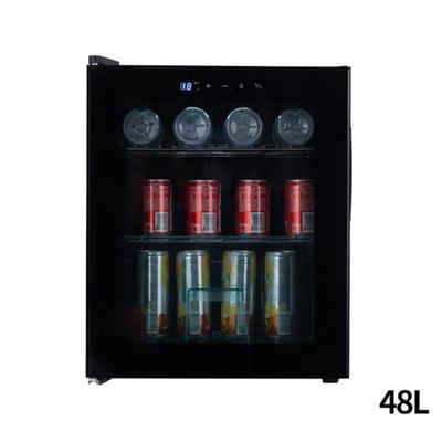 冷藏展示冰箱小型透明玻璃门风冷二人世界侧开式单门黑色冰吧70L