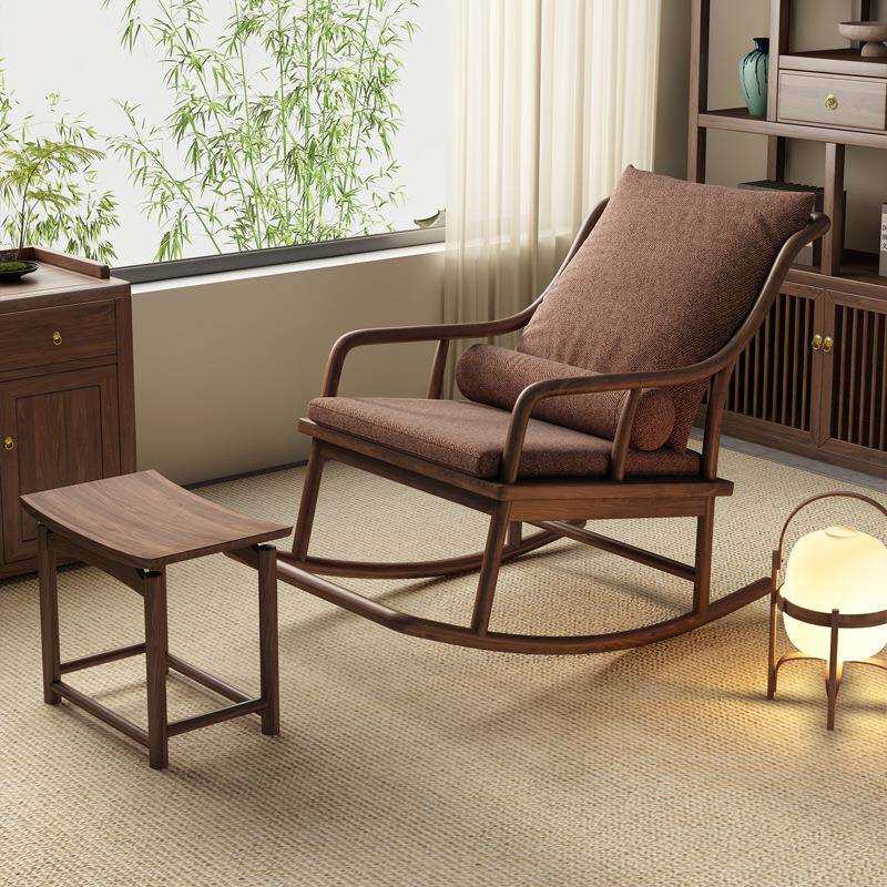 新中式实木大人摇摇椅躺椅客厅单人摇椅沙发阳台家用休闲懒人椅子