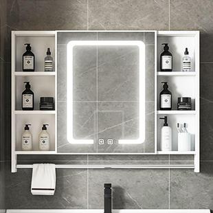 太空铝浴室镜柜小户型卫生间储物镜子挂墙式化妆镜单独收纳盒镜箱