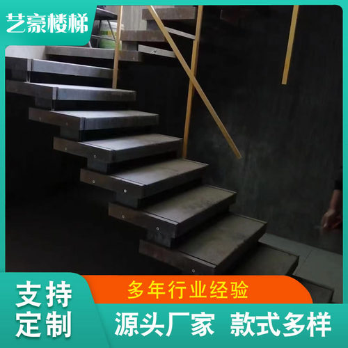 成品别墅复式堆叠楼梯二层夹层钢结构楼梯复式公寓楼悬浮楼梯多层