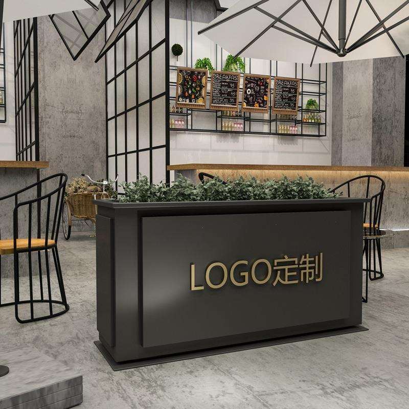 现代简约户外铁艺花箱售楼部商商场绿植花槽可定制logo隔断花箱