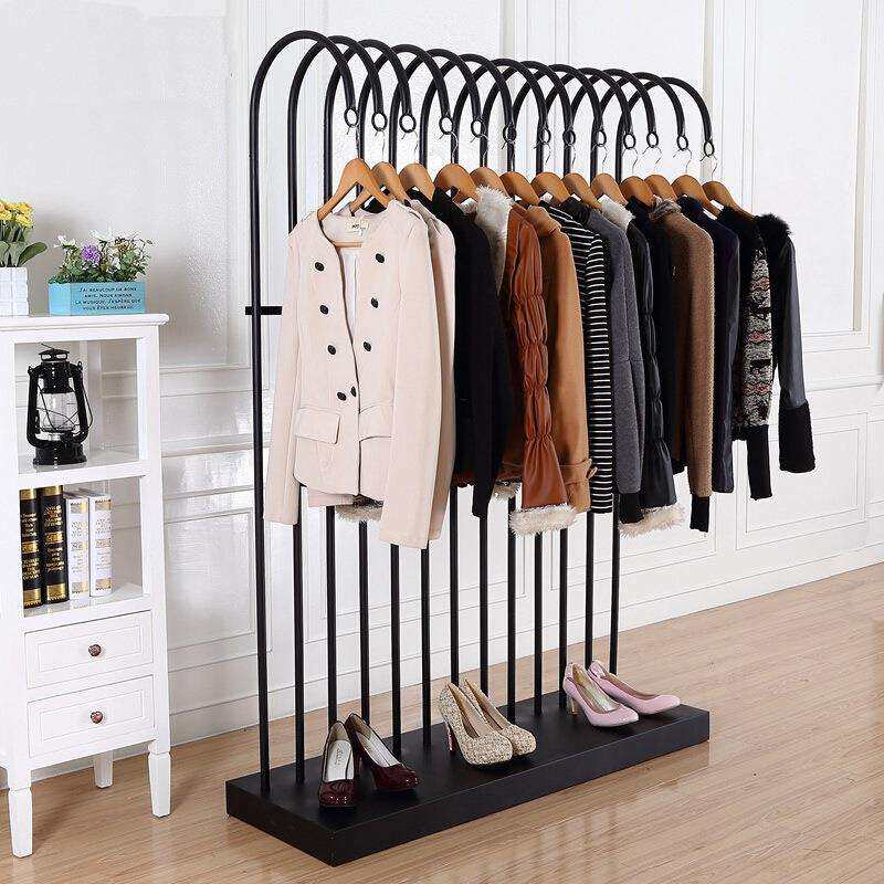 铁艺服装展示架男女儿童服装店落地衣架工业风复古侧挂美式乡村