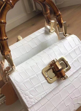 美王定制 外贸竹节高级感2025鳄鱼纹单肩斜挎小方包新中式旗袍