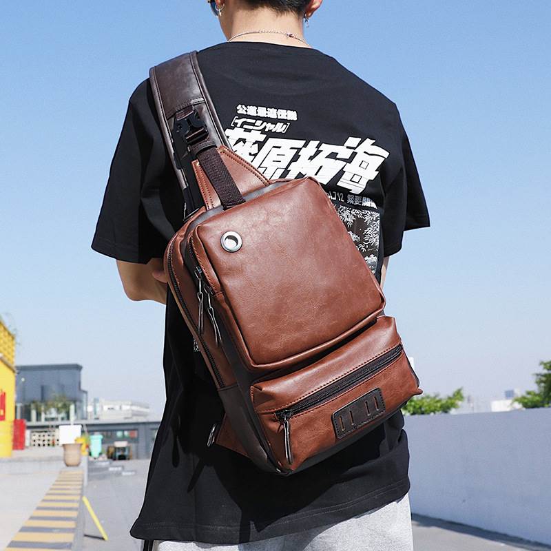 2023新款韩版潮流男包 休闲单肩斜挎包户外运动胸包大容量胸包潮
