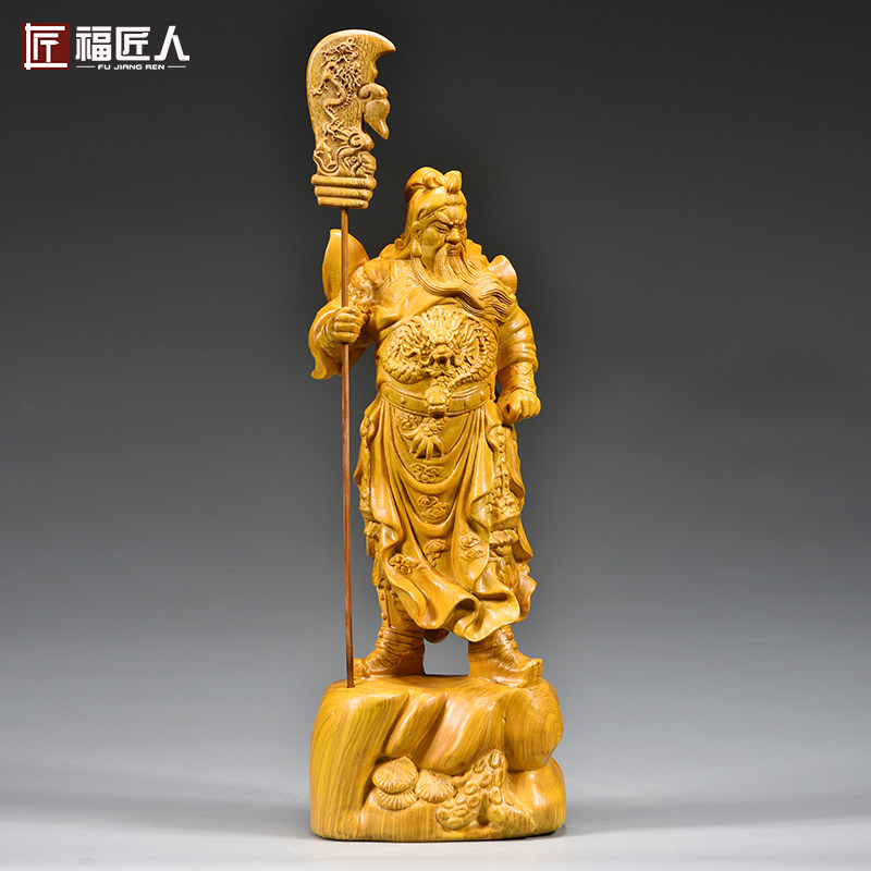 香樟木雕关帝圣君关公像摆件装饰