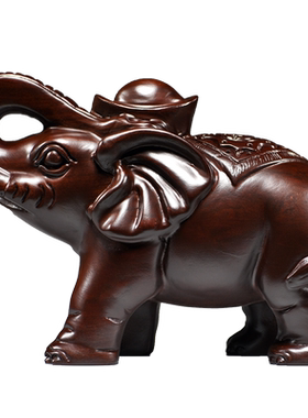 大象黑檀木雕刻大象摆件一对木象