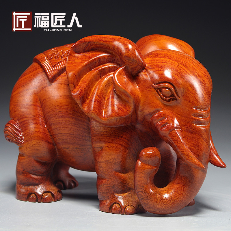花梨木质祝福客厅实木摆件工艺品