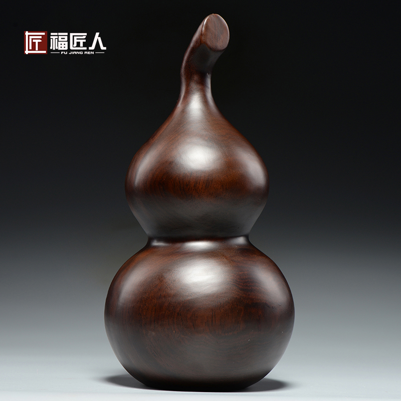 黑檀木质雕刻葫芦摆件家居客厅玄关摆设木葫芦装饰摆设红木工艺品