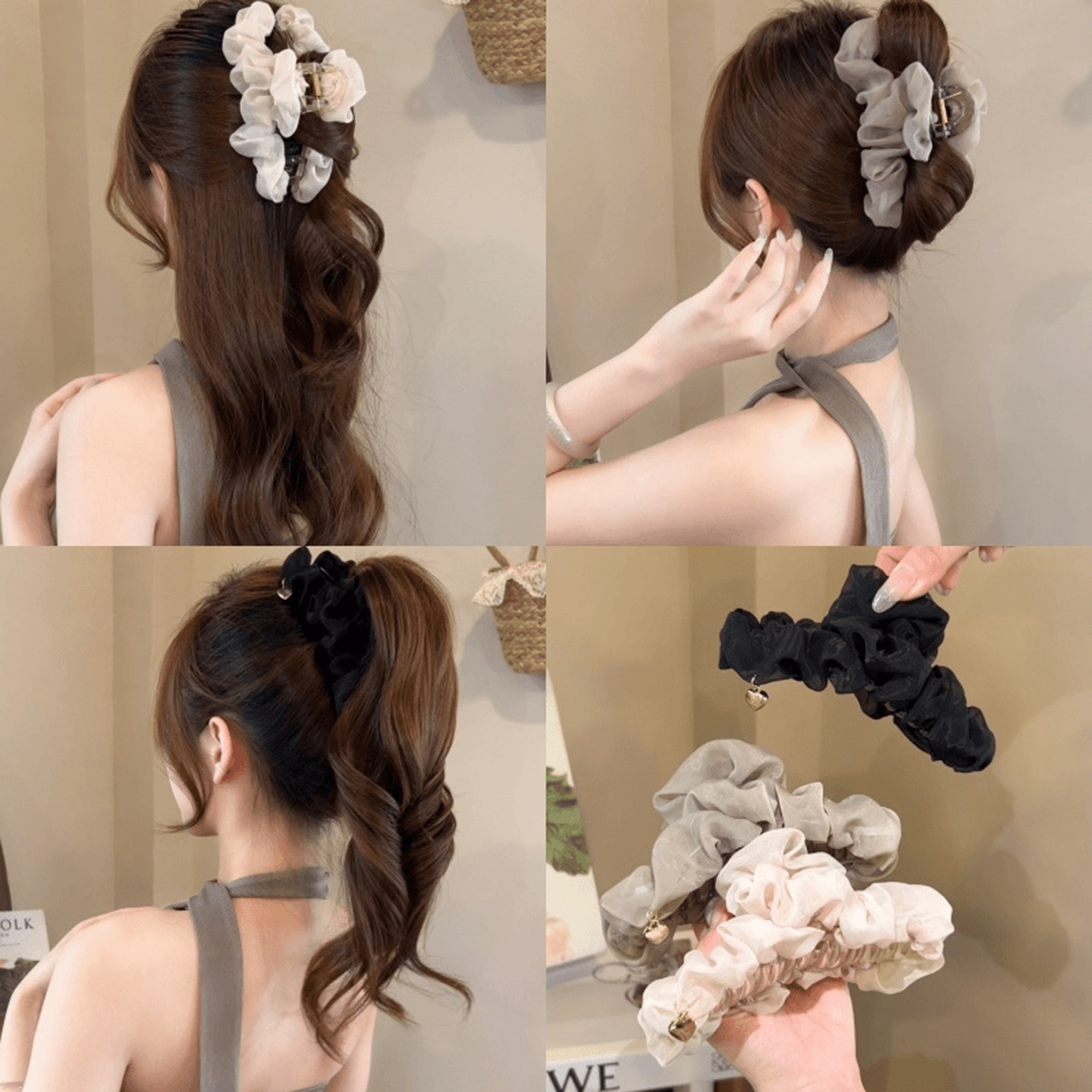 温柔网纱褶皱抓夹女2025新款大号发夹女后脑勺盘发鲨鱼夹气质头饰,饰品/流行首饰/时尚饰品新,发饰,淘宝优惠券,粉丝福利购,淘宝优惠卷