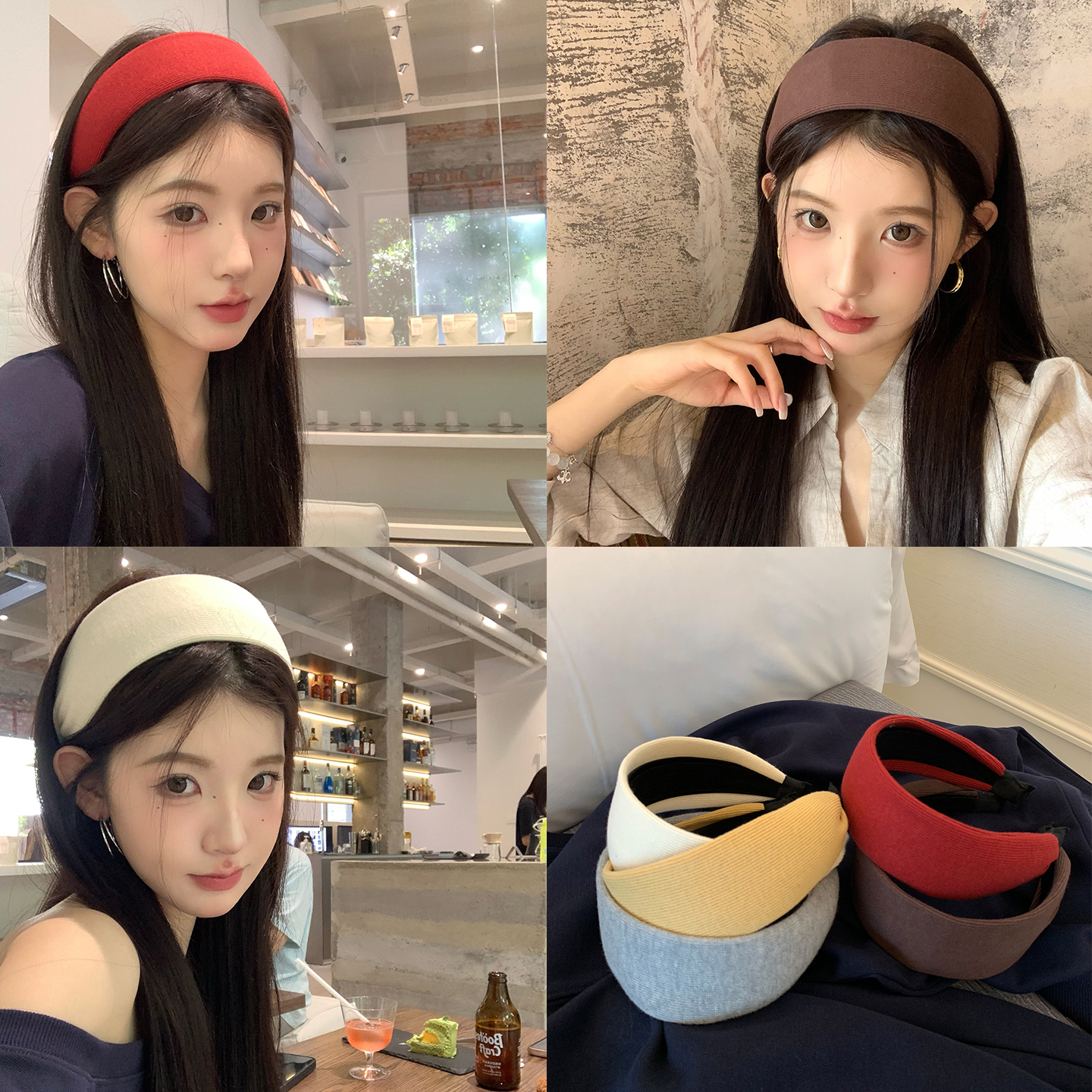 秋冬宽边纯色针织发箍女2025新款高级感发卡洗脸压发头箍气质头饰