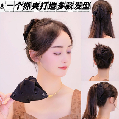 路易斯星语赫本风抓夹女2025新款后脑勺盘发鲨鱼夹高级感发夹头饰