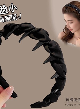 韩系蓬松高颅顶发箍女2025新款波浪款带齿防滑头箍发卡发饰头饰