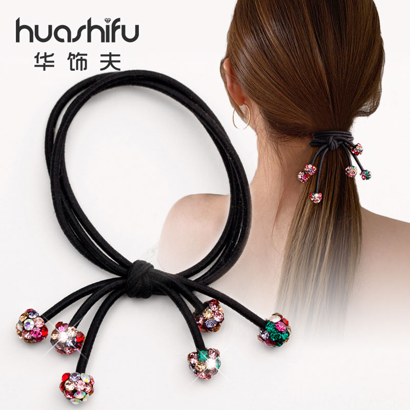 水钻发圈流苏头绳扎头发皮筋高弹力橡皮筋网红发绳成人发饰头花女