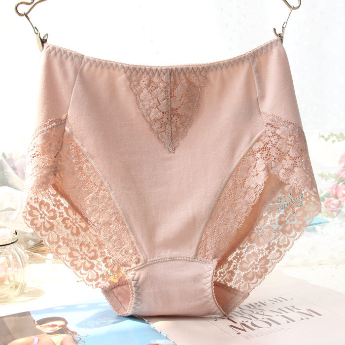 维思芙女士内裤纯棉裆高腰收腹包臀蕾丝无痕大码裤头裤衩三角裤