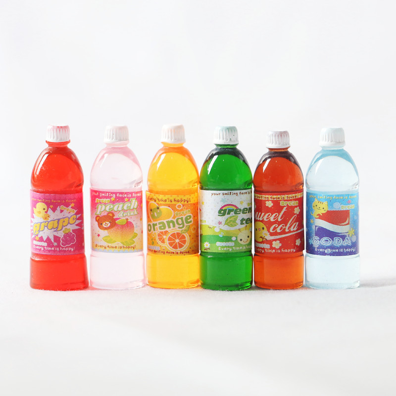 Dollhouse 娃娃屋 饮料瓶 卡通汽水果汁微缩食玩道具 bjdOB11饰品
