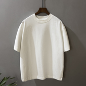 T恤男美式 高端大码 阔版 330g高克重纯棉创意做旧磨边短袖 宽松半袖