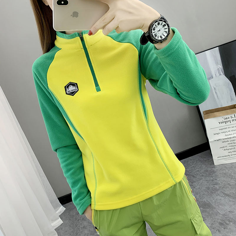 抓绒衣女户外登山保暖摇粒绒外套