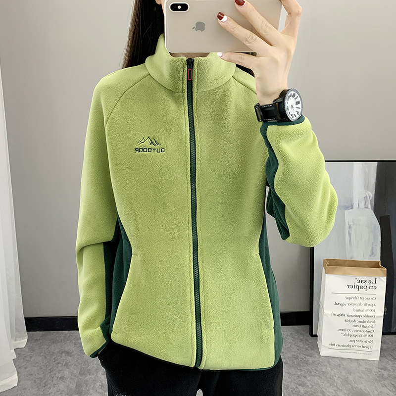 抓绒衣女加厚保暖开衫