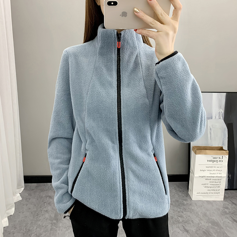 加绒加厚女保暖摇粒绒卫衣外套