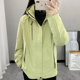 户外冲锋衣女三合一冬季防风防水外套户外旅行羽绒内胆保暖登山服