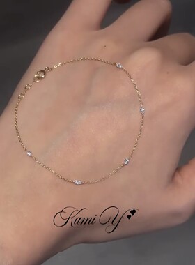 极细精致mini马眼钻锆石手链女高级感时尚轻奢简约叠戴极简手饰品