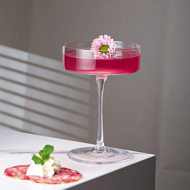 调酒师bsck8123水晶横切面150ml个性平面干马天尼古典鸡尾酒杯