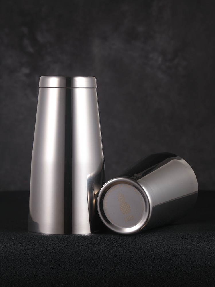 调酒师专业出口美国菠萝加重加厚质感型波士顿二段式调酒器摇酒壶