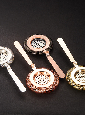 调酒师 不锈钢滤冰器 专业调酒过滤器隔冰器霍桑strainer创意滤网