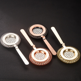调酒师 不锈钢滤冰器 专业调酒过滤器隔冰器霍桑strainer创意滤网