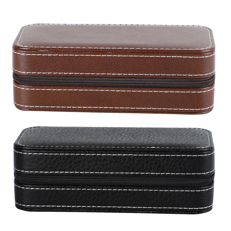 new portable pu leather jewelry storage box necklace ring ea