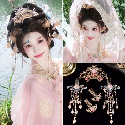唐风明制重工发冠流苏发钗发梳